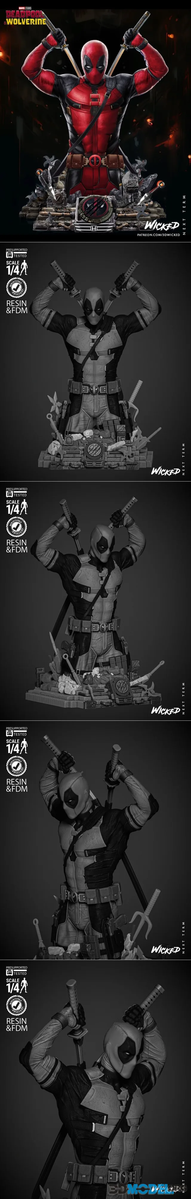 WICKED - Deadpool 2024 Bust – Printable
