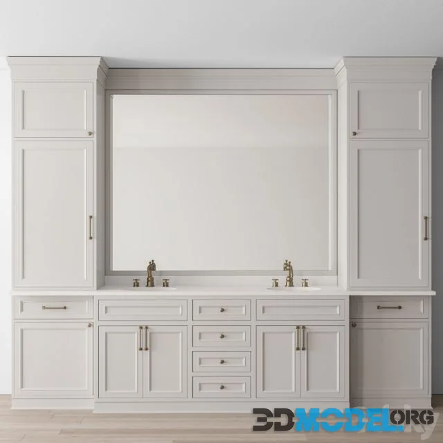 Bathroom Set White and Gold - Set 33