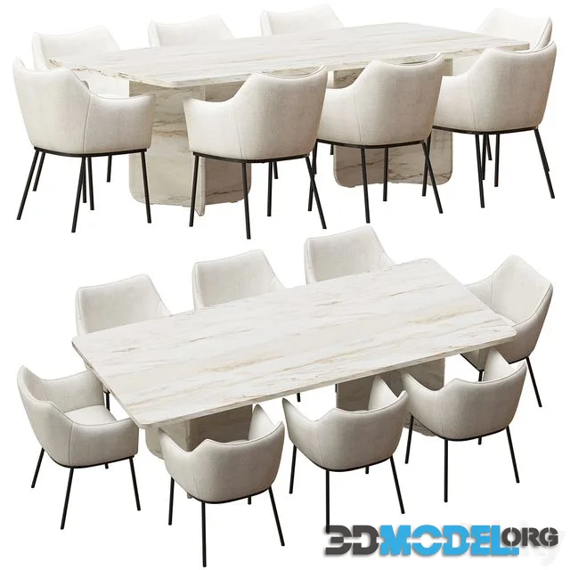 Coco Republic St James Dining Chair and Como Rectangular Table