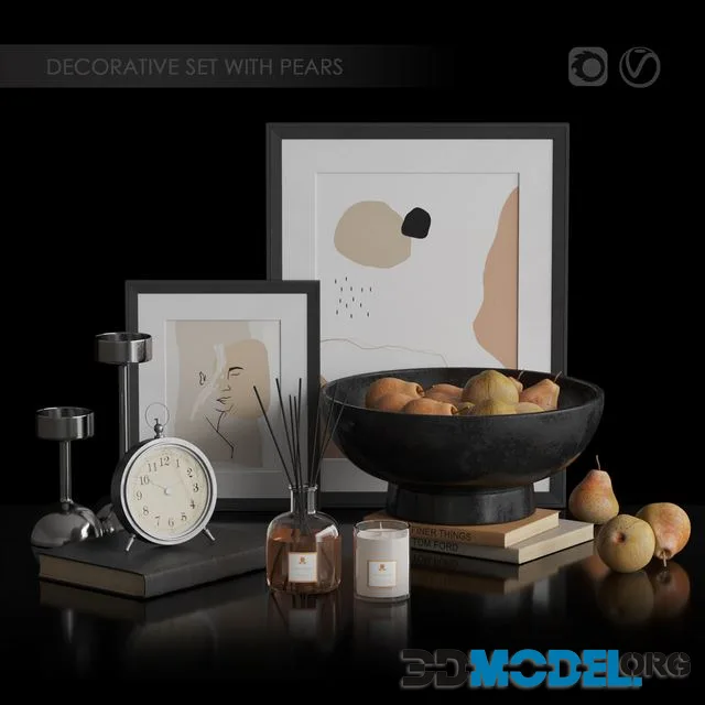 Pottery Barn Decorative Set with pears