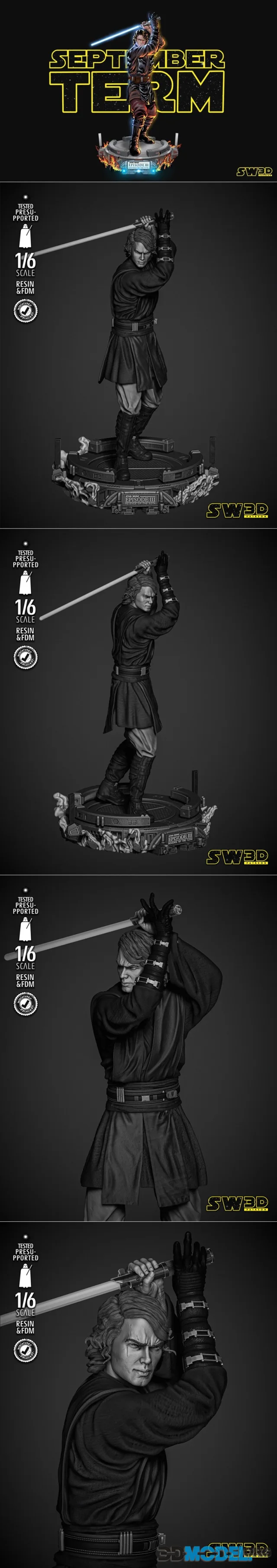 SW3D - Anakin Skywalker Sculpture – Printable