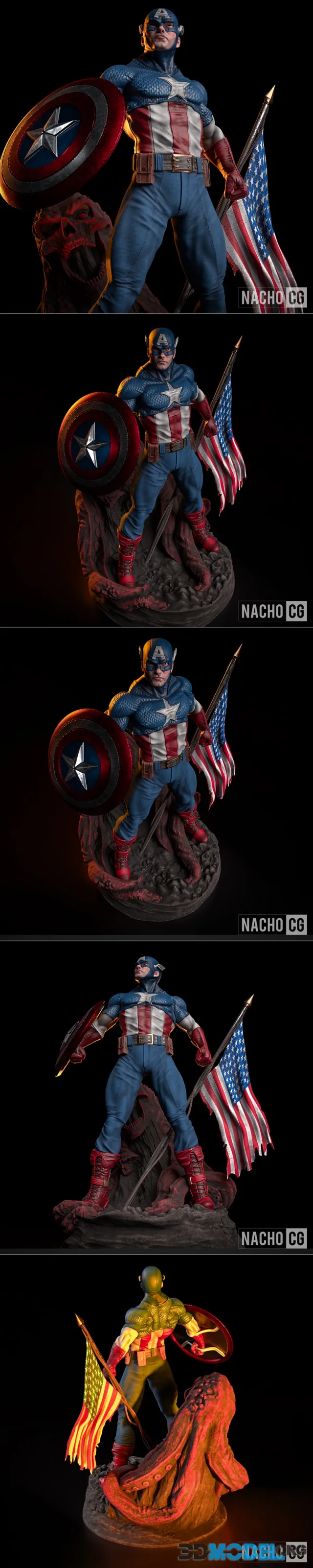 Fan Art - Captain America Classic Statue – Printable