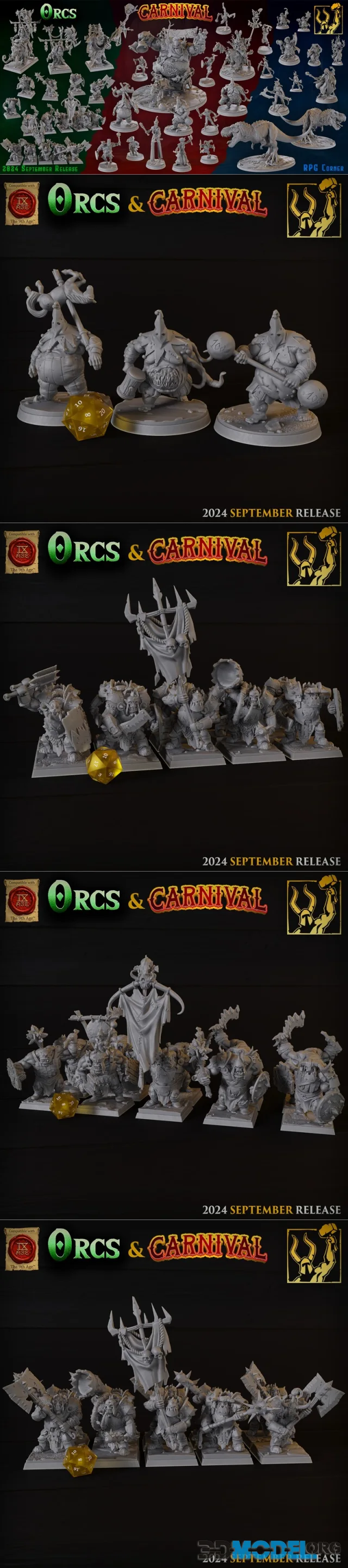Titan Forge Miniatures - Orcs and Carnival September 2024 – Printable