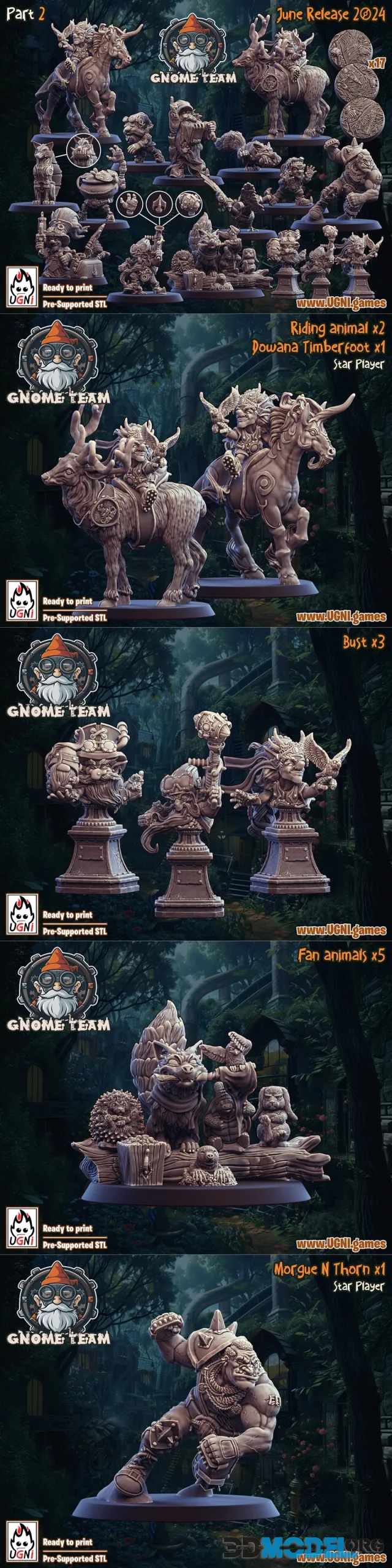 UGNI Miniatures - Gnome Team (Steampunk Style) Part 2 June 2024 – Printable