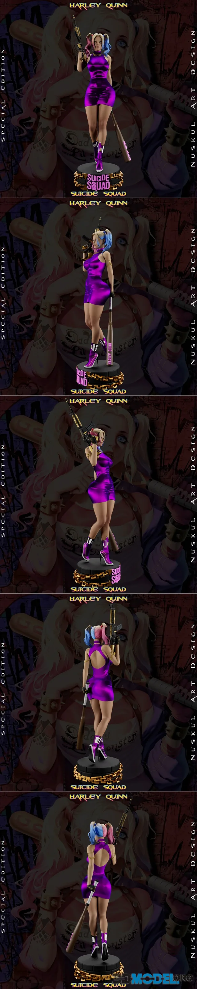 Nuskul Art - Harley Quinn - Mafia Outfit Cosplay - Suicide Squad – Printable