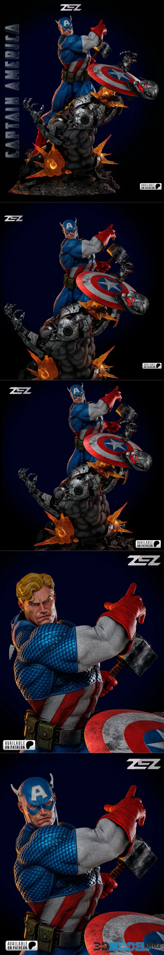 ZEZ Studio - Capitan America vs Ultron Sculpture and Busto – Printable