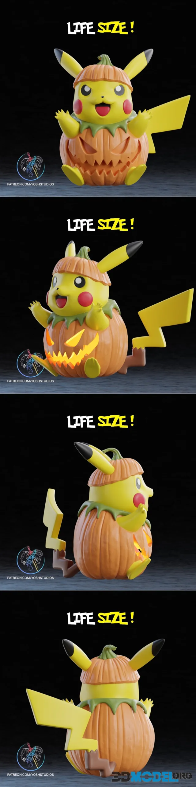 Pumpkin Pikachu Statue – Printable