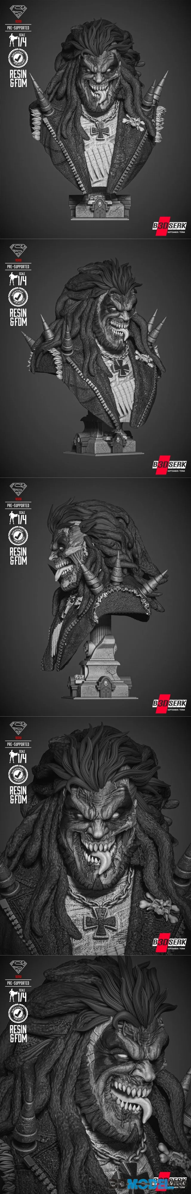 B3DSERK - Lobo Bust Portrait Zombie – Printable