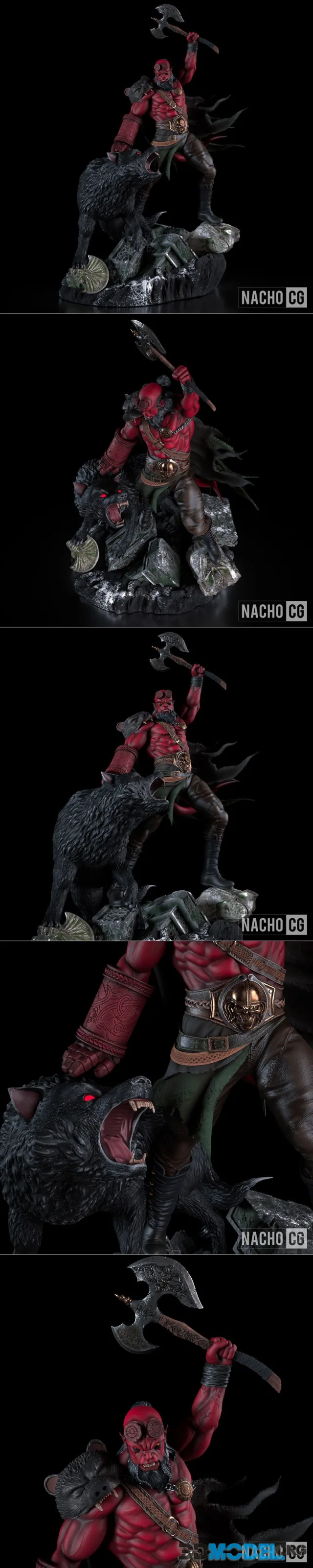 Fan Art - Viking Hellboy Statue – Printable