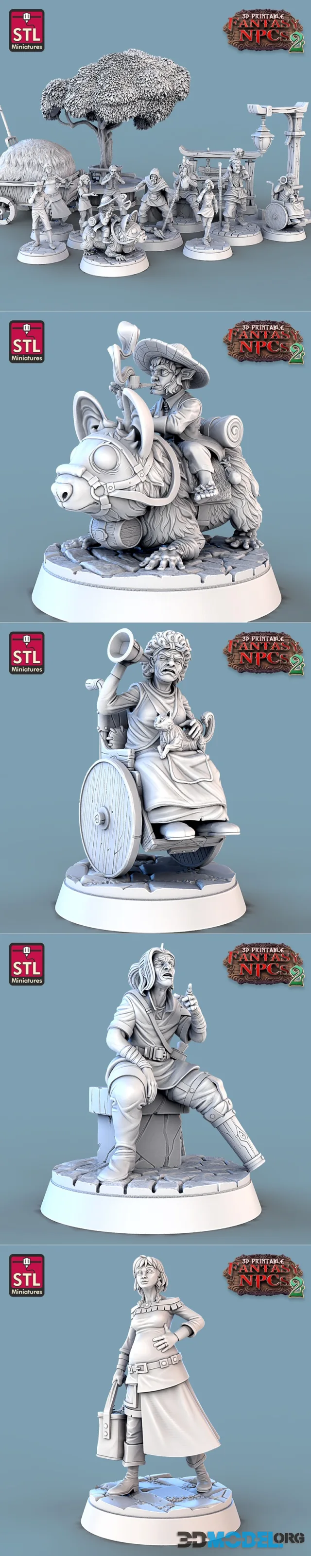 STL Miniatures - Fantasy NPCs 2 - Townfolks Vol 2 – Printable