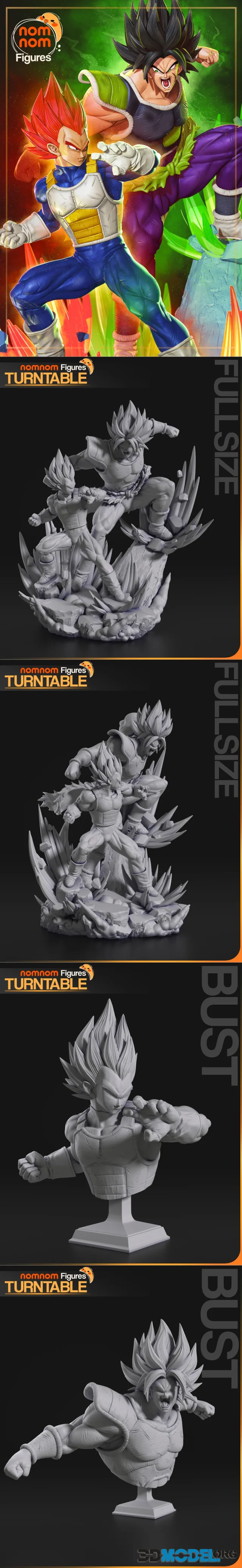 Nomnom Figures - Vegeta vs Broly and Bustos – Printable