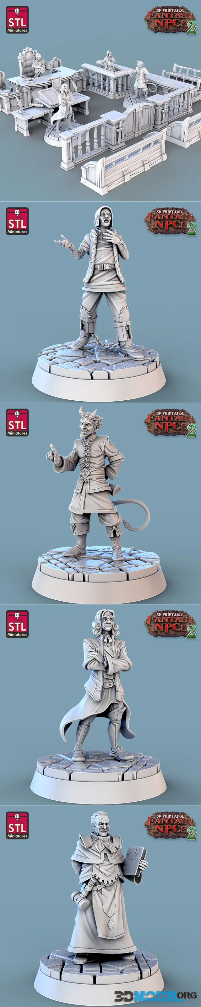STL Miniatures - Fantasy NPCs 2 - Magistrate Set – Printable