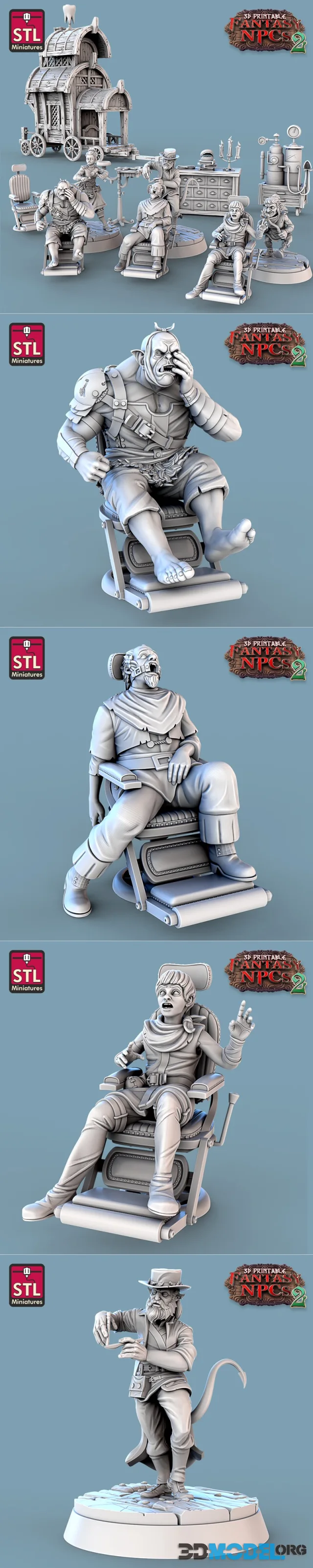 STL Miniatures - Fantasy NPCs 2 - Dentist Set – Printable