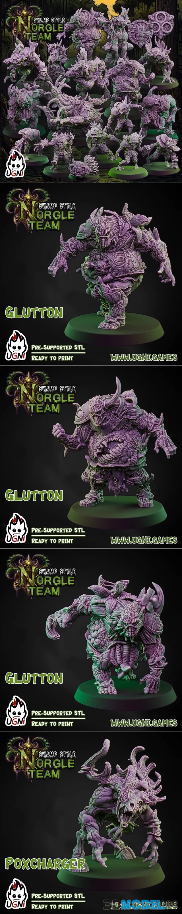 UGNI Miniatures Norgle Team (Swamp Style) – Printable
