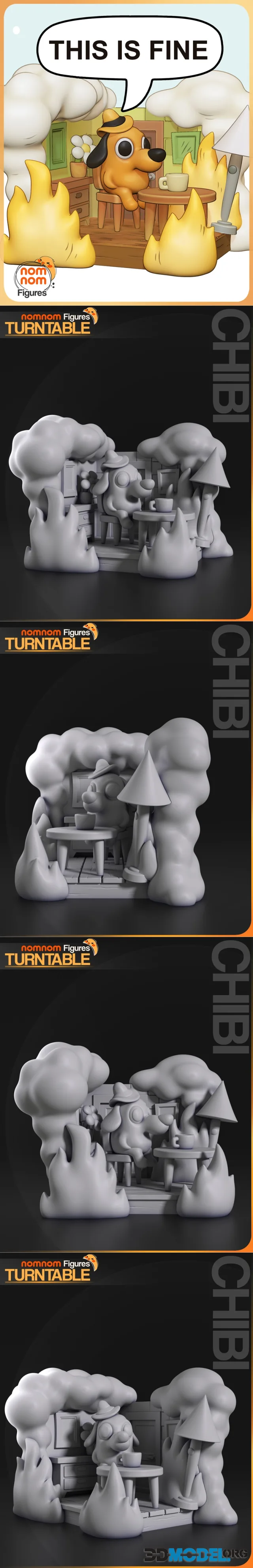 Nomnom Figures - Chibi This is Fine Meme – Printable
