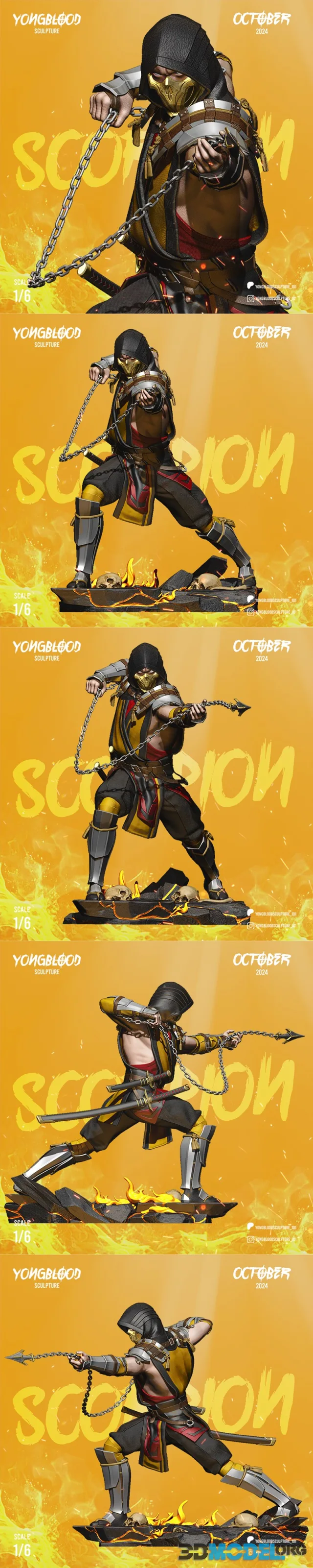 Yongblood Sculpture - Scorpion Mortal Kombat 11 – Printable
