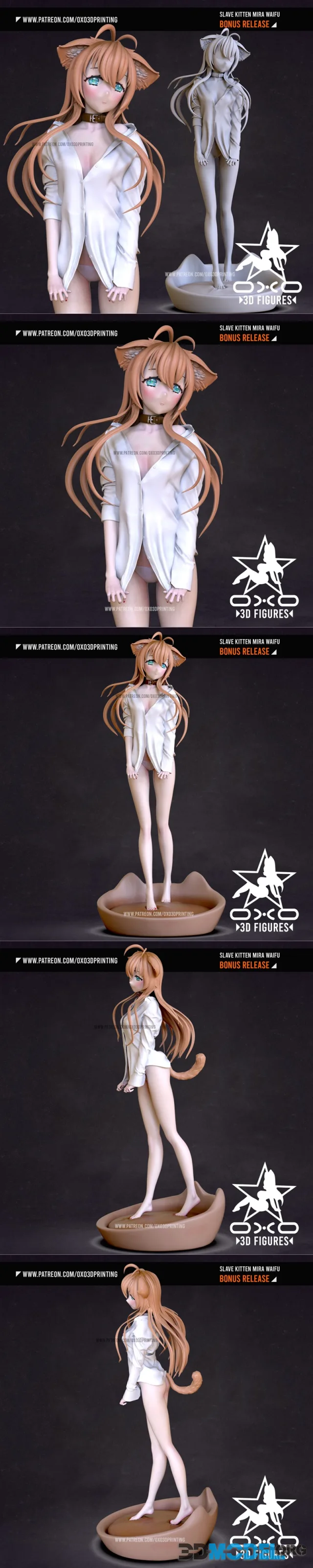 OXO3D Figures - Slave Kitten Mira – Printable