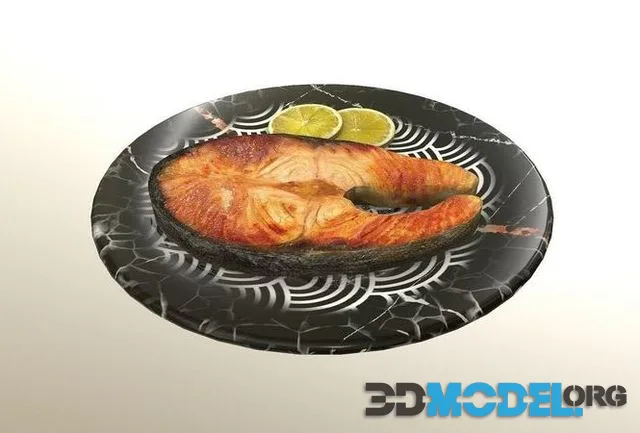 Asia food Grilled Salmon (PBR)