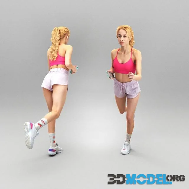 Attractive young woman running 334 (PBR)
