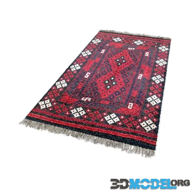 Burgundy kilim with rhombus