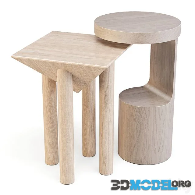 Crate and Barrel Hout and Flora - Side Tables