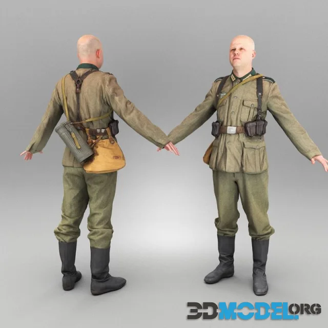 German Wehrmacht soldier ready for animation 423