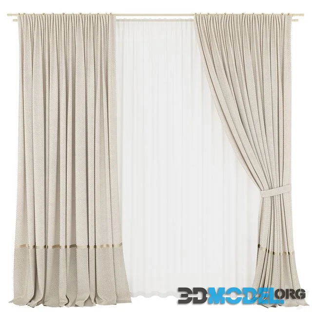 Light herringbone curtains