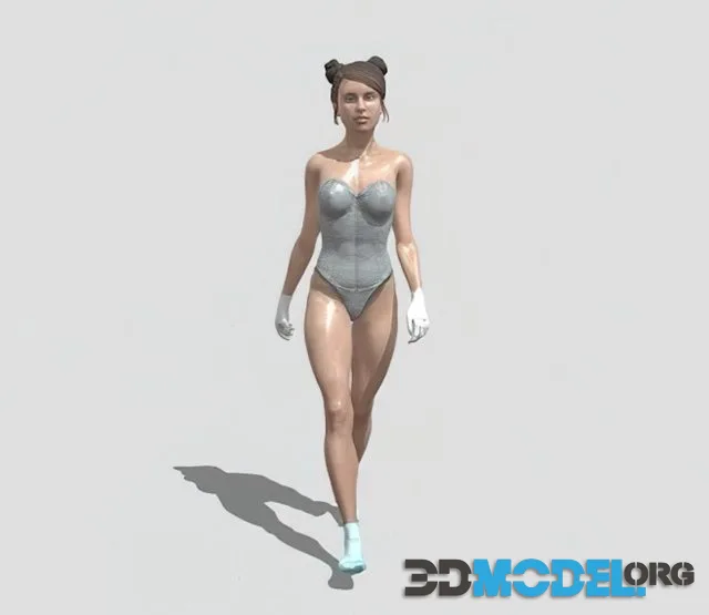 Sexy Skinny Girl With Socks And Gloves