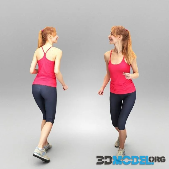 Smiling young woman running 371 (PBR)