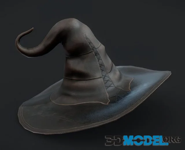 Witches Magic Hat Game Ready Low Poly 3D Model