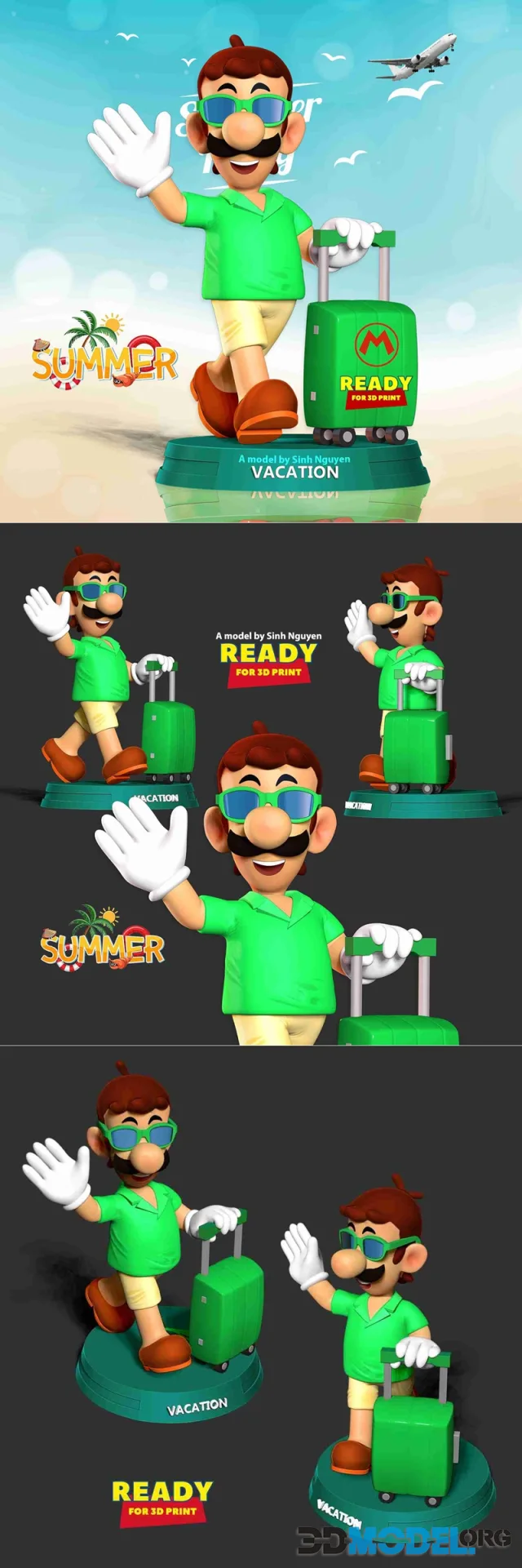 Luigi With Summer Vacation – Printable