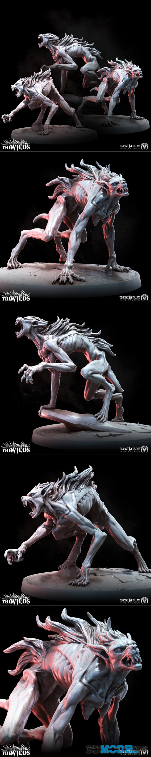 Bestiarum Miniatures - Werewolf Kin Pack 3 – Printable