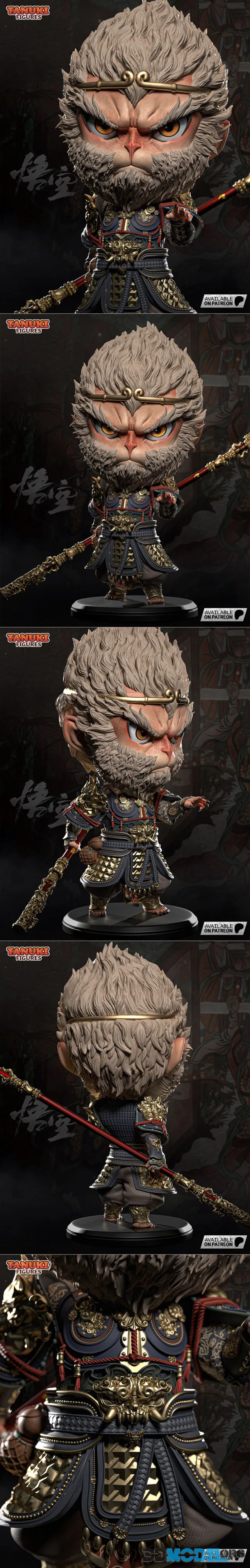 Tanuki Figures - Black Myth Wukong (Chibi) – Printable