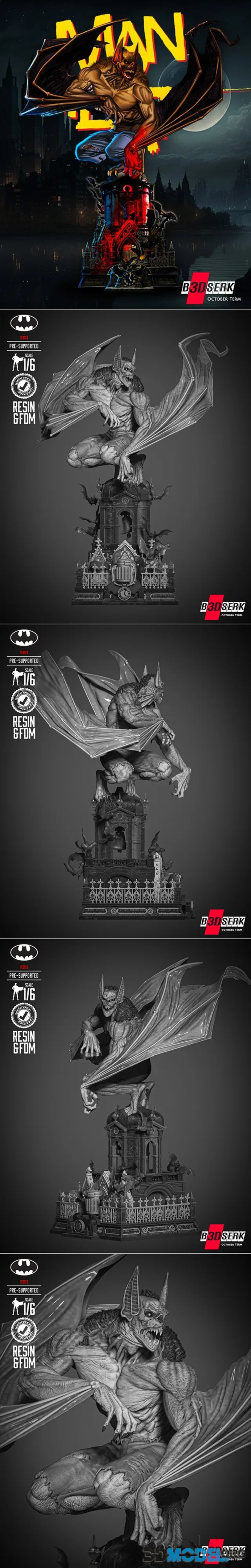 B3DSERK - Man Bat Sculpture – Printable