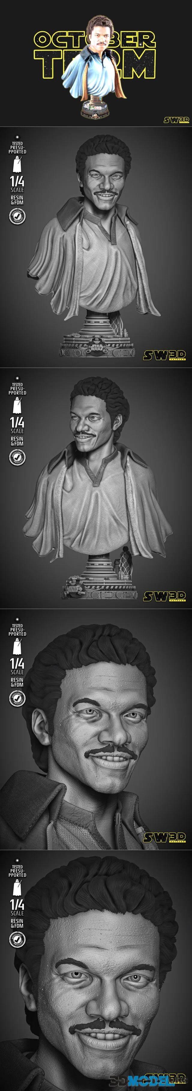 SW3D - Lando Calrissian Portrait Bust – Printable