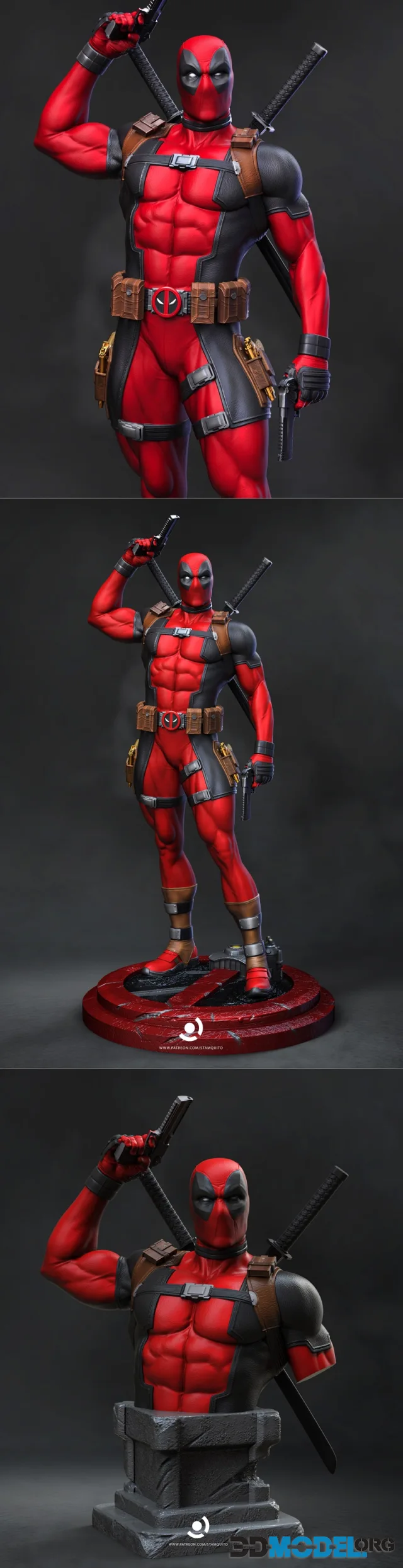 Deadpool 2024 Sculpture and Bust – Printable