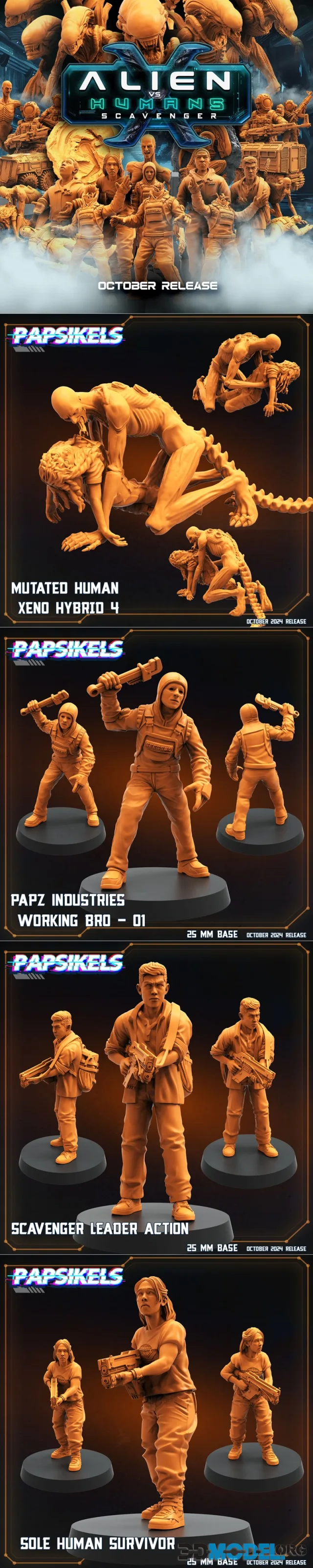 Papsikels Miniatures - Sci-Fi October 2024 – Printable