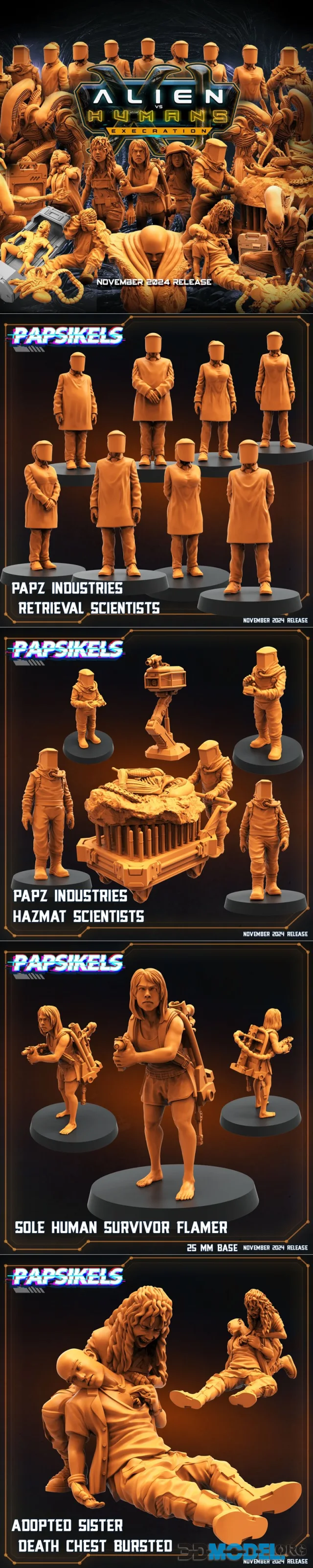 Papsikels Miniatures - Sci-Fi November 2024 – Printable