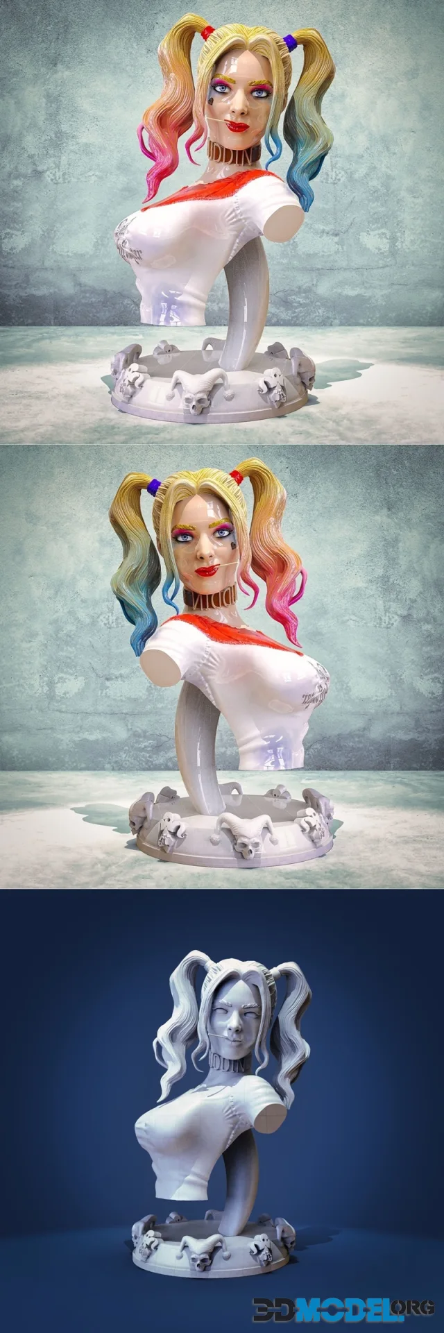 Kw3DP - Harley Quinn Bust 2 – Printable