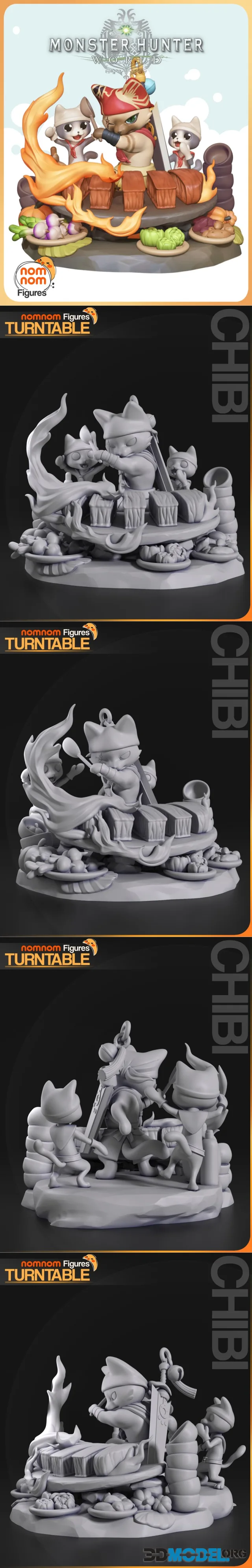 Nomnom Figures - Meowscular Chef - Monster Hunter – Printable