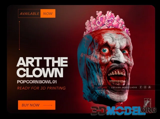 Julles Modelado - Art the Clown Popcorn Bowl – Printable