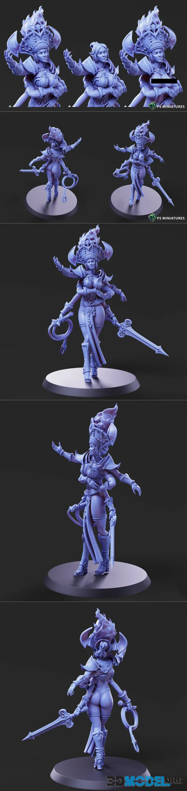 PSMiniatures - Dark Legion Pain Demon Pose 4 – Printable