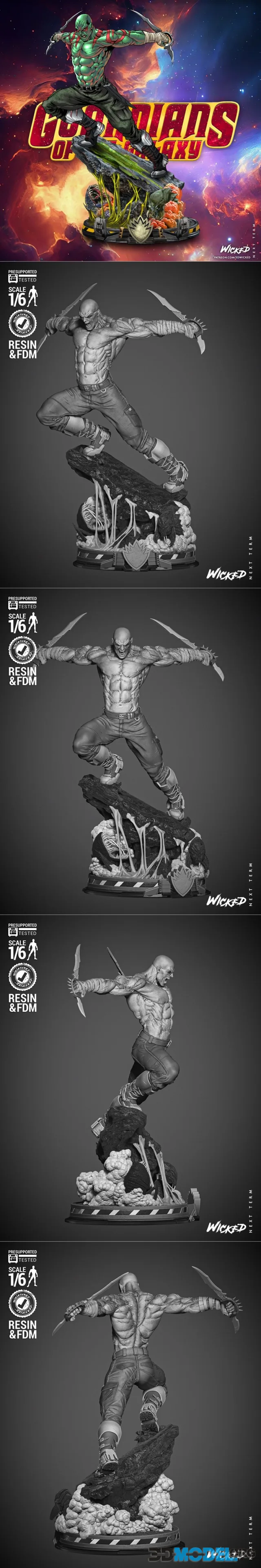 WICKED - Drax Comic Sculpture – Printable