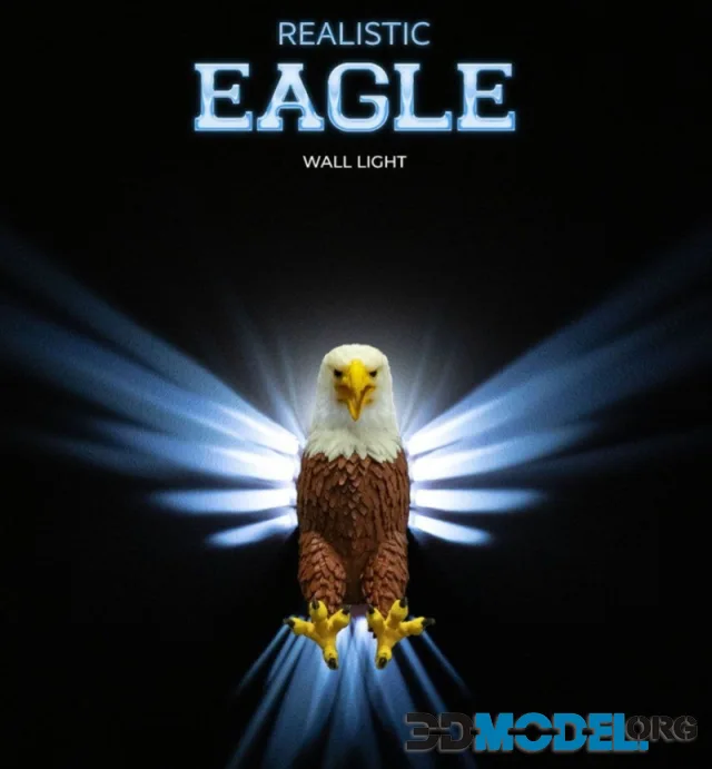 Realistic Eagle Wall Light – Printable
