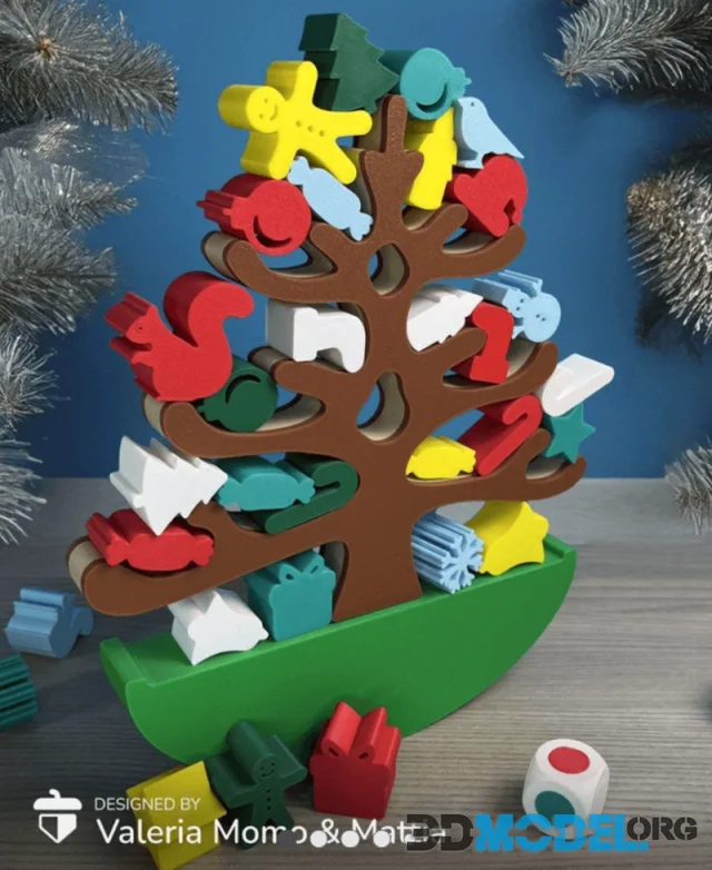 Christmas Tree Balance Stacking Game – Printable