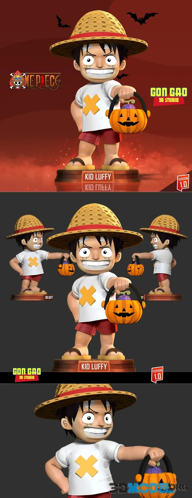 Kid Luffy Halloween Fanart – Printable