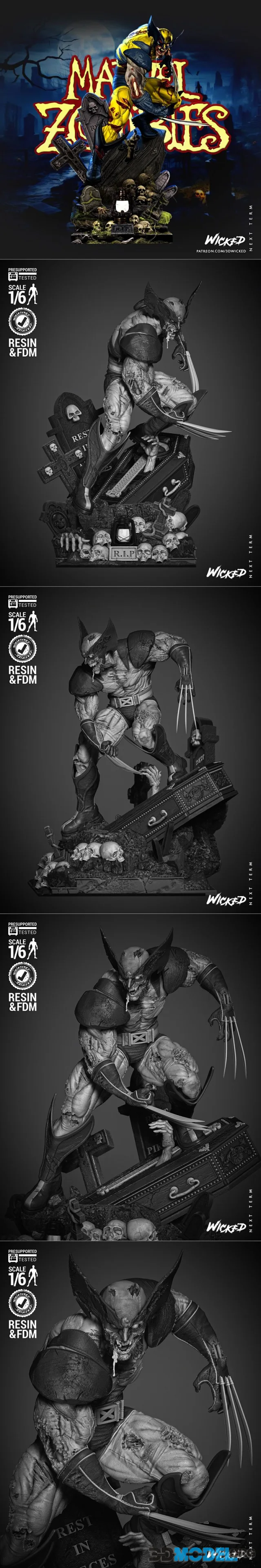 WICKED - Wolverine Zombie Sculpture – Printable