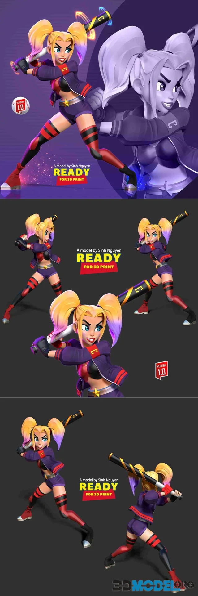 Harley Quinn Baseball Player – Printable