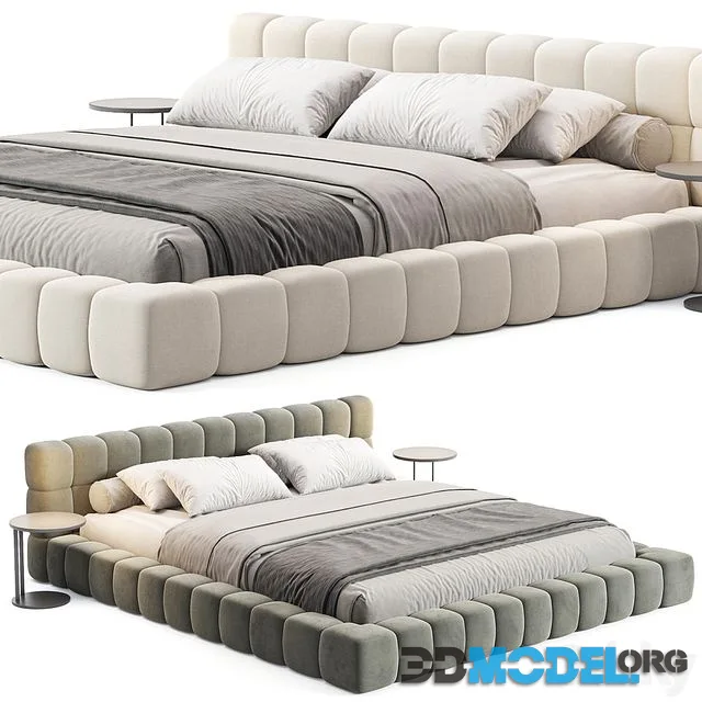 Aurora Technical Fabric Contemporary Bed Frame Queen Size