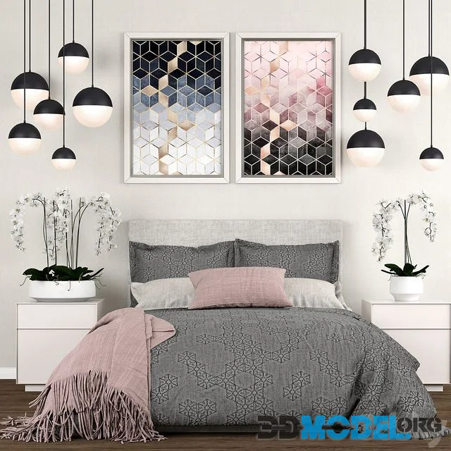 Bedroom set 9 Vray